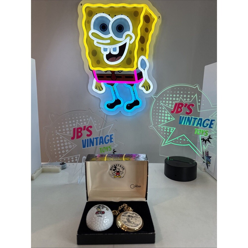 Colibri Disney Mickey Mouse Pocket Watch w/ Golf Ball Set VTG